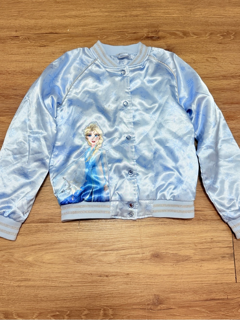 Disney Light Blue Elsa Satin Bomber Jacket